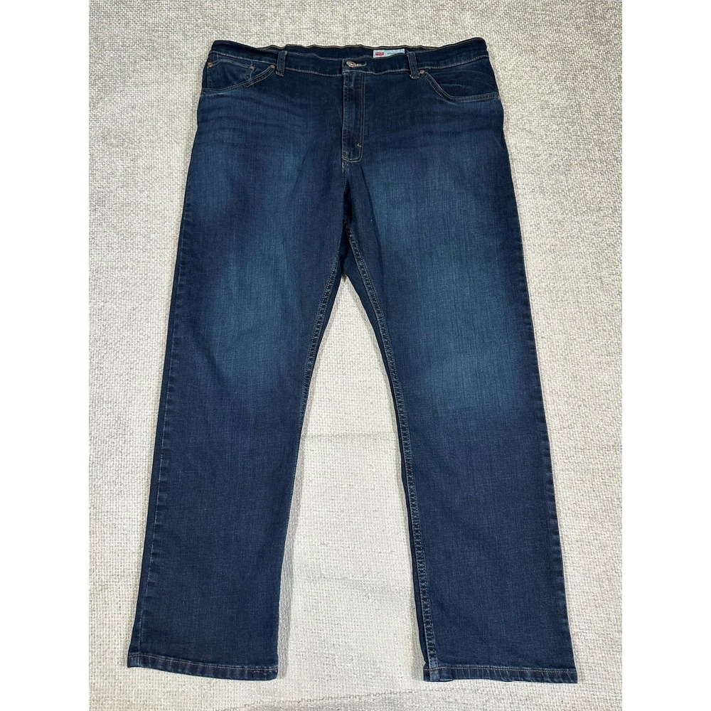 Wrangler Jeans Mens 40x30 Blue Straight Fit Stretch Dark Wash
